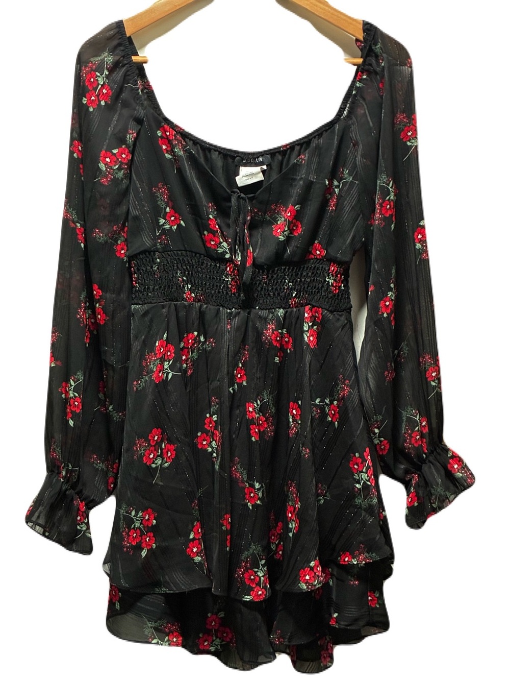 Ruffled Sleeve Mini Dress